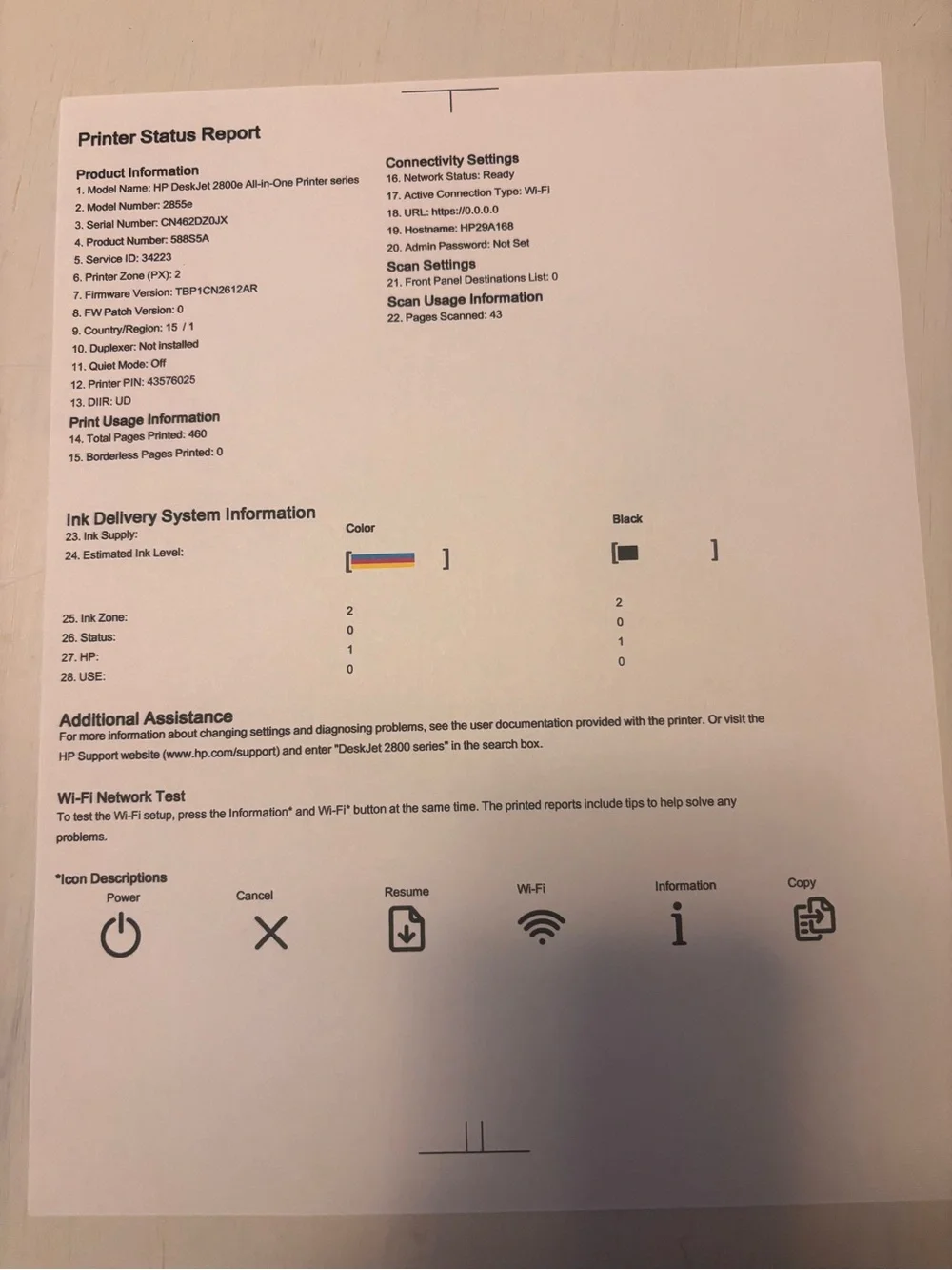 HP White All-in-One Inkjet Printer - DeskJet 2855e